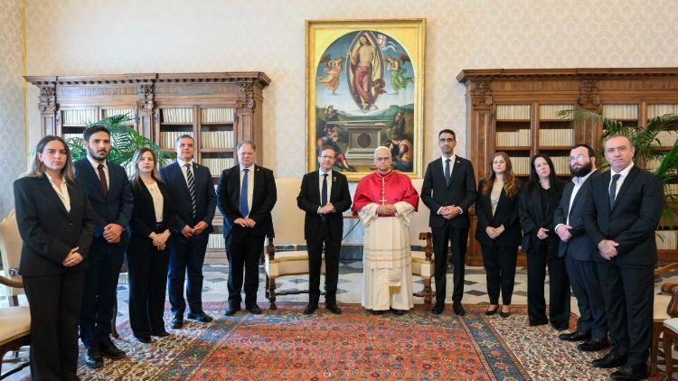 Papa Leo akizungumza na Ujumbe kutoka Israeli