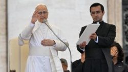 Påve Leo vid den allmänna audiensen onsdagen den 10 september 2025