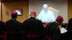 Il Papa durante l'udienza del settembre 2025 con i nuovi vescovi partecipanti al corso di formazione