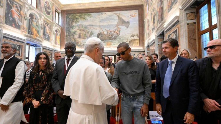 Pope Leo meeting with participants of the III World Meeting on Human Fraternity
