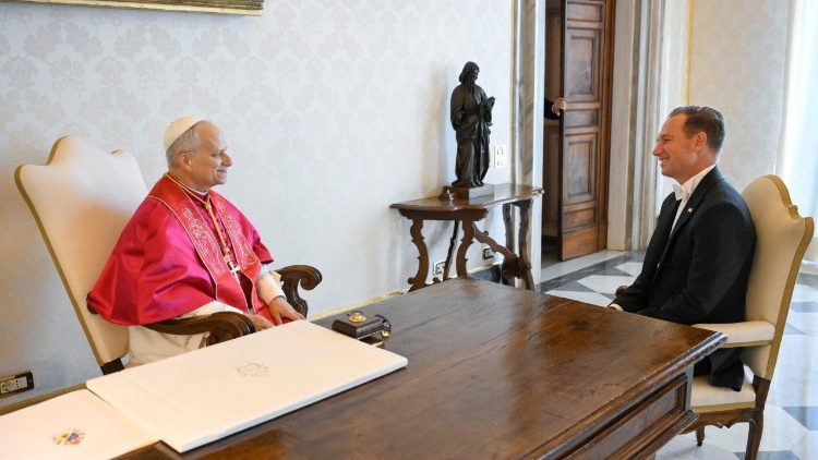 Pope Leo and Ambassador Burch during their meeting