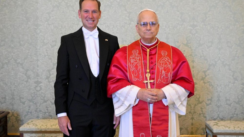 Popiežius Leonas ir naujasis  JAV ambasadorius Brianas Francisas Burchas