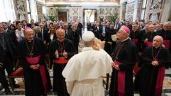 El Papa recibe en audiencia a los teólogos participantes en el simposio «Creación, naturaleza, medio ambiente para un mundo de paz»  (@Vatican Media).