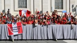 Um grupo de peregrinos na Audiência Jubilar