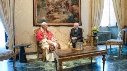 Popiežius Leonas XIV ir Italijos prezidentas Sergio Mattarella