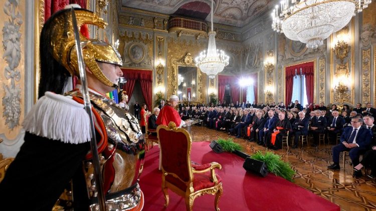 O Papa durante a visita ao Quirinal