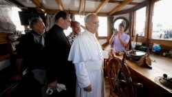 Леў XIV на борце парусніка “Bel Espoir”