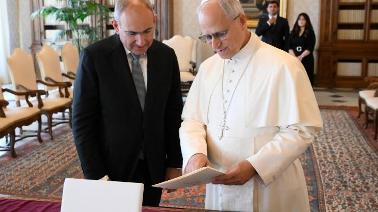 L'audience du Pape Léon XIV avec Nikol Pachinian, Premier ministre de la République d'Arménie.