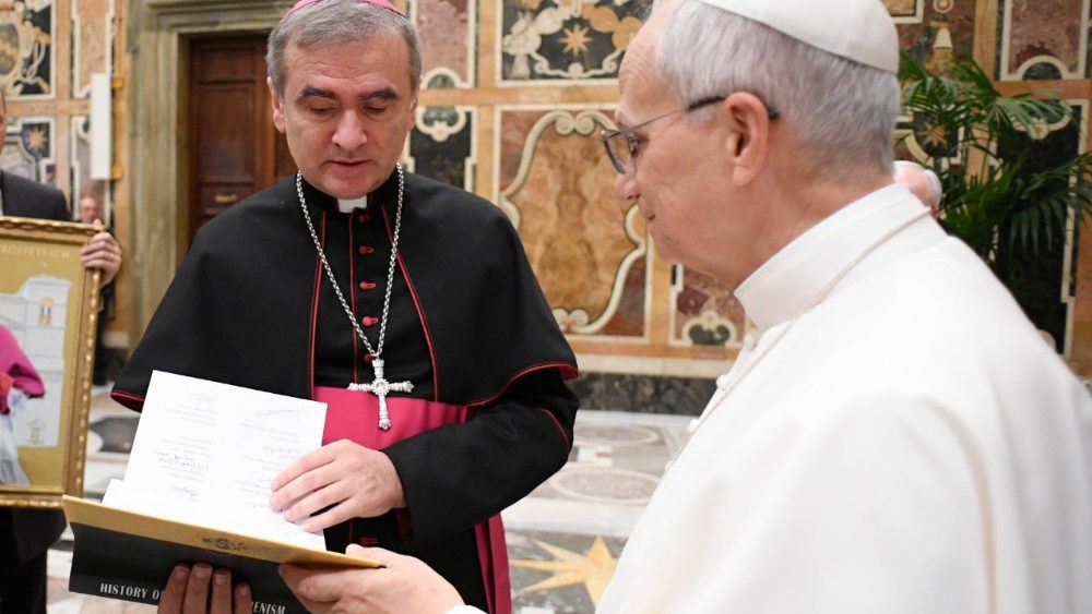 La Leon al XIV-lea, un grup de pelerini din Estonia