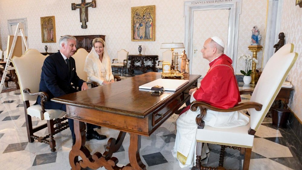 La Leon XIV, regele Philippe al Belgiei și regina Mathilde