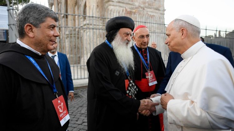 Папата с религиозните лидери на Римския Колизеум