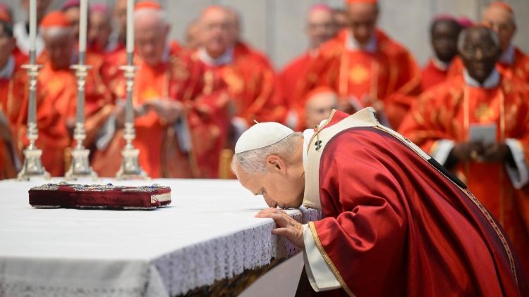ലിയോ പതിനാലാമൻ പാപ്പായും കർദ്ദിനാൾമാരും - വിശുദ്ധ പത്രോസിന്റെ ബസലിക്കയിൽ അർപ്പിക്കപ്പെട്ട ഒരു വിശുദ്ധബലിയിൽനിന്നുള്ള ദൃശ്യം