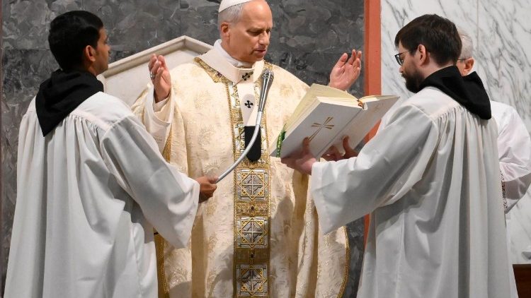 Papež Lev XIV. v kostele sv. Anselma na Aventinu, 125. výřočí posvěcení kostela, 11. listopadu 2025