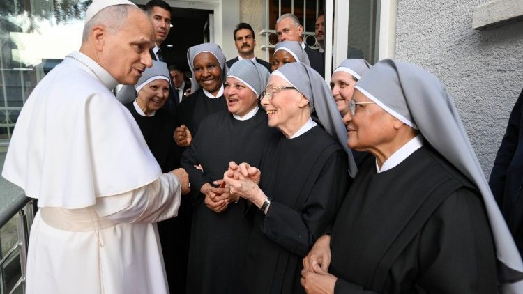 Pope Leo greets the Little Sisters