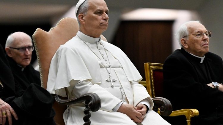 Pope Leo listens to the first Advent meditation