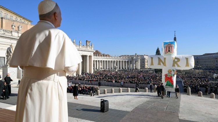 O balão apresentado ao Papa ao final da Audiência Geral