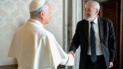 Papa Leone e  Riccardo Di Segni, Rabbino Capo di Roma