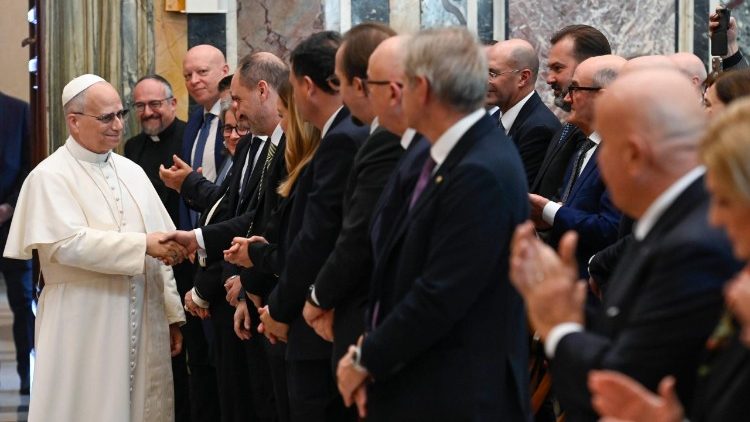 Le Pape avec les représentants de l'Ordre des consultants du travail, ce jeudi 18 décembre 2025.