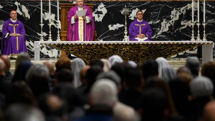 Un momento delle celebrazione all'Altare della Cattedra