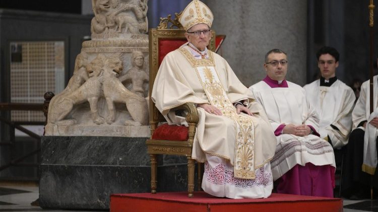 Cardinal James Michael Harvey during the Mass
