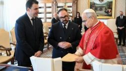 Matteo Rossi et Lorenzo Bugli, régents de la République de San Marin avec Léon XIV. 