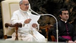 Lev XIV. při generální audienci ve středu 14. ledna 2026