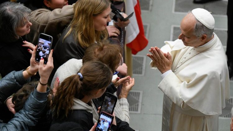 Papež Lev XIV. při generální audienci
