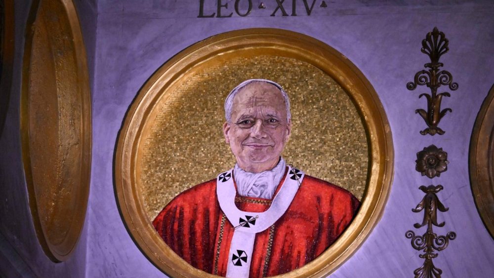Mozaicul cu chipul papei Leon XIV amplasat în bazilica Sfântul Paul din Afara Zidurilor