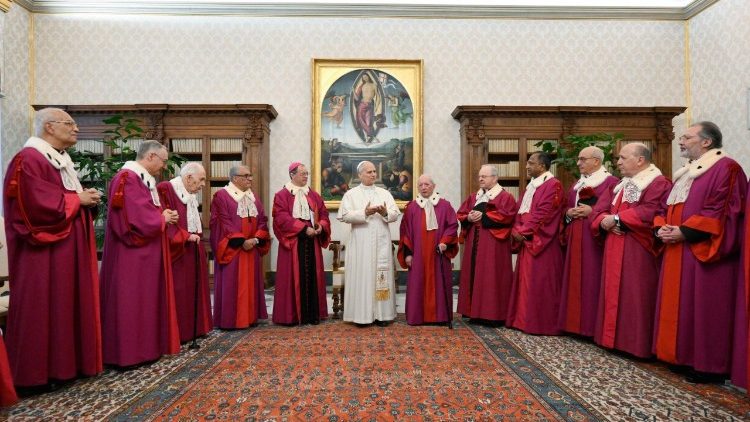 Pope Leo XIV receives officials of the Tribunal of Roman Rota for the inauguration of their judicial year
