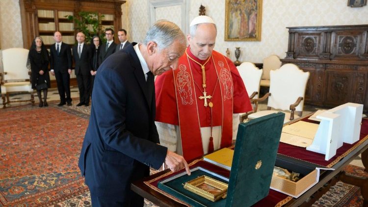 El Papa y el presidente de Portugal