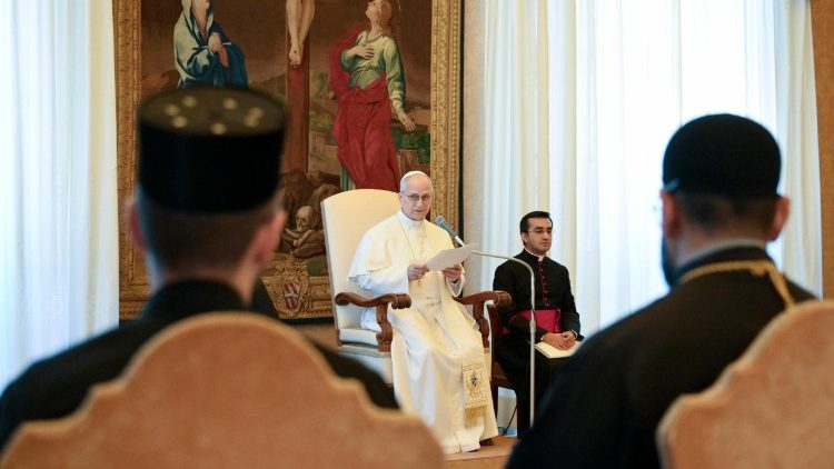 Pope Leo XIV meets with priests and monks of Eastern Orthodox Churches