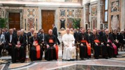 Pope Leo XIV with the participants in the plenary assembly of the Dicastery for the Laity, the Family and Life