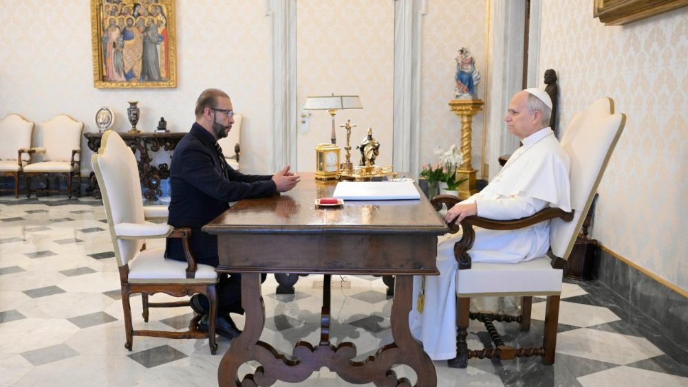 Аўдыенцыя Льва XIV для Наэля Дыяса, заснавальніка арганізацыі "Сейбіт – Новая евангелізацыя" 