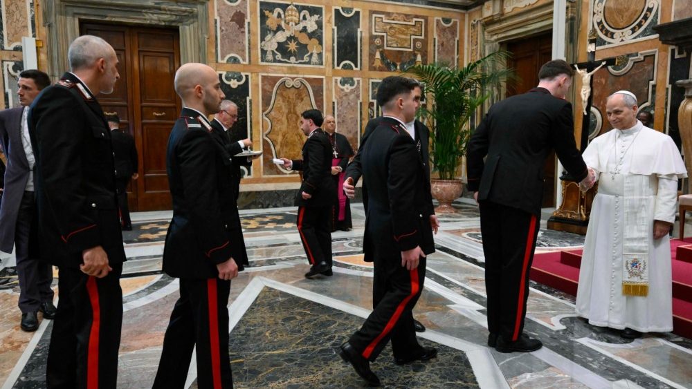 Аўдыенцыя Льва XIV для карабінераў правінцыі Рыма