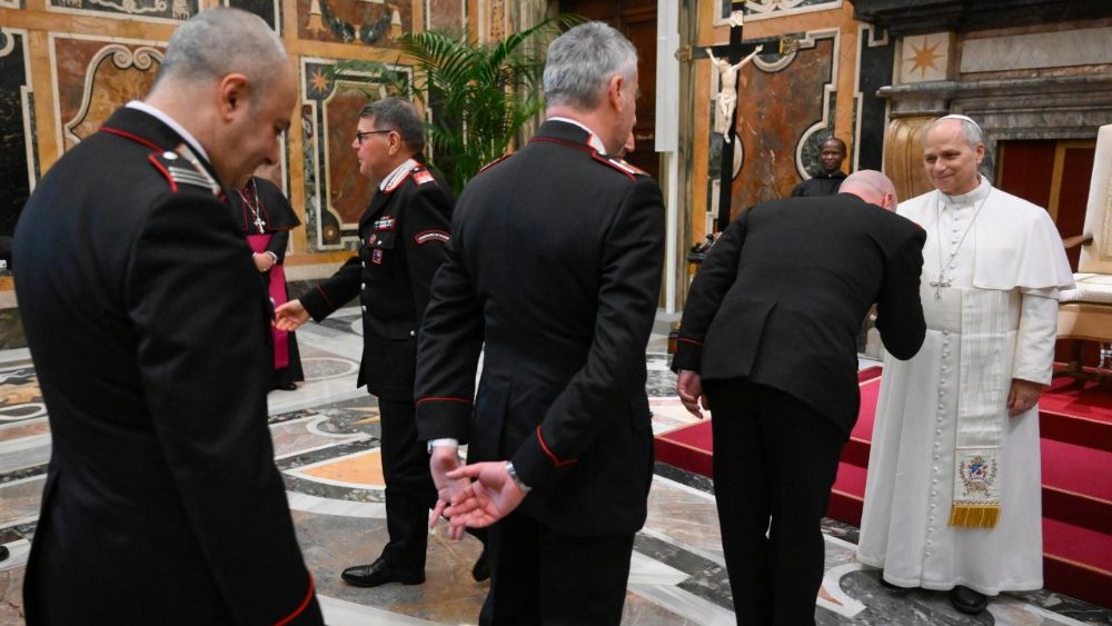 Аўдыенцыя Льва XIV для карабінераў правінцыі Рыма