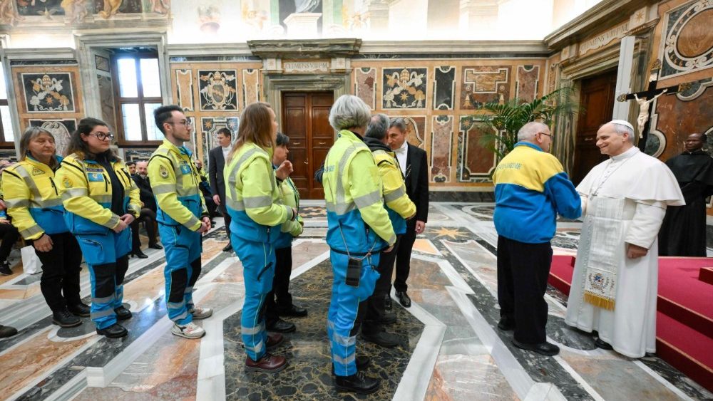 Аўдыенцыя для членаў валанцёрскага аб'яднання "Міsericordie"