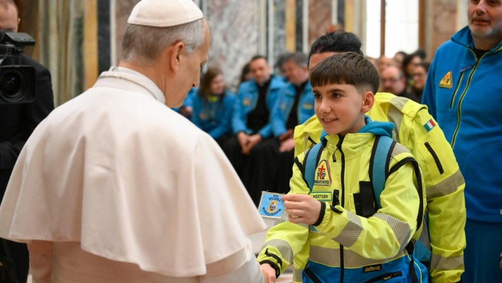 Аўдыенцыя для членаў валанцёрскага аб'яднання "Міsericordie"