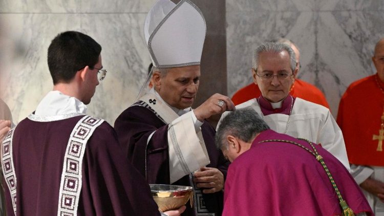 Pope Leo XIV imposes ashes during Mass on Ash Wednesday