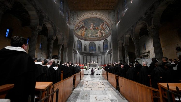 The Basilica of Saint Sabina in Rome during the Mass