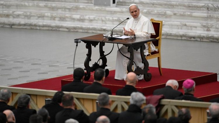 Rencontre du Pape Léon XIV avec le clergé du diocèse de Rome, le 19 février 2026. 