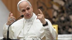 ലിയോ പതിനാലാമൻ പാപ്പാ റോം രൂപതയിലെ വൈദികർക്കനുവദിച്ച കൂടിക്കാഴ്ചയിൽനിന്ന്