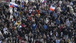 Вернікі на Плошчы Святога Пятра падчас "Angelus"