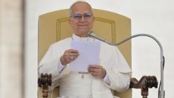 Påve Leo XIV under den allmänna audiensen 