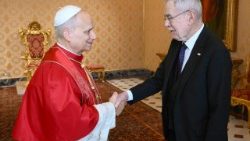 Prezident Rakouské republiky Alexander Van der Bellen během audience v apoštolském paláci