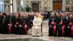 Папа Лъв ХIV на срещата с Военния ординариат за Италия, 7 март 2026