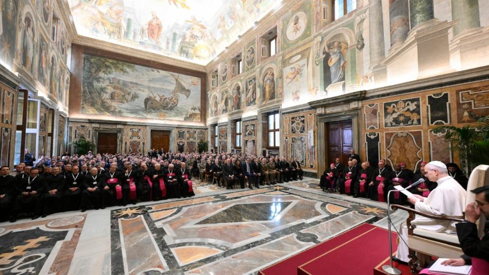 Аўдыенцыя для членаў Вайсковага ардынарыята Італіі