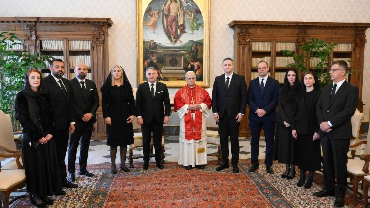 Papa Lav XIV. s članovima Predsjedništva Bosne i Hercegovine