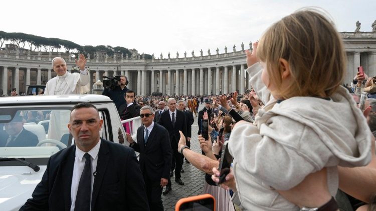 Pope Leo greets the faithful in St. Peter's Square