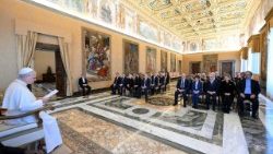 Lors de  l'audience à la Fondation Cattolica, vendredi 13 mars 2026