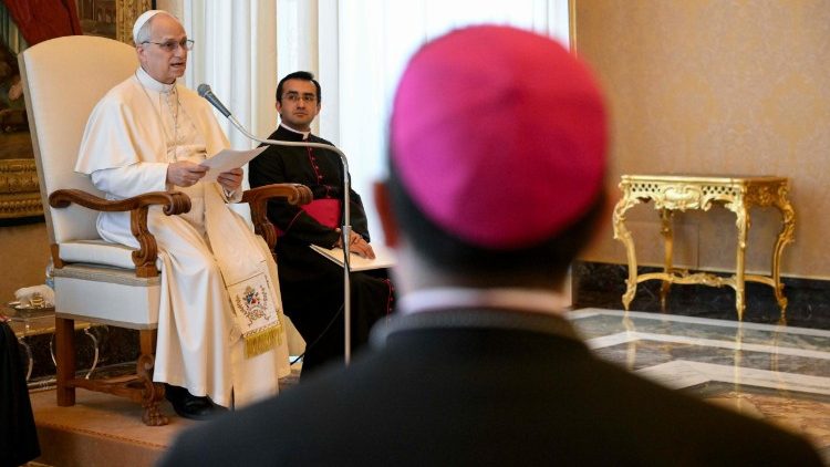 Il Papa nella Sala del Concistoro